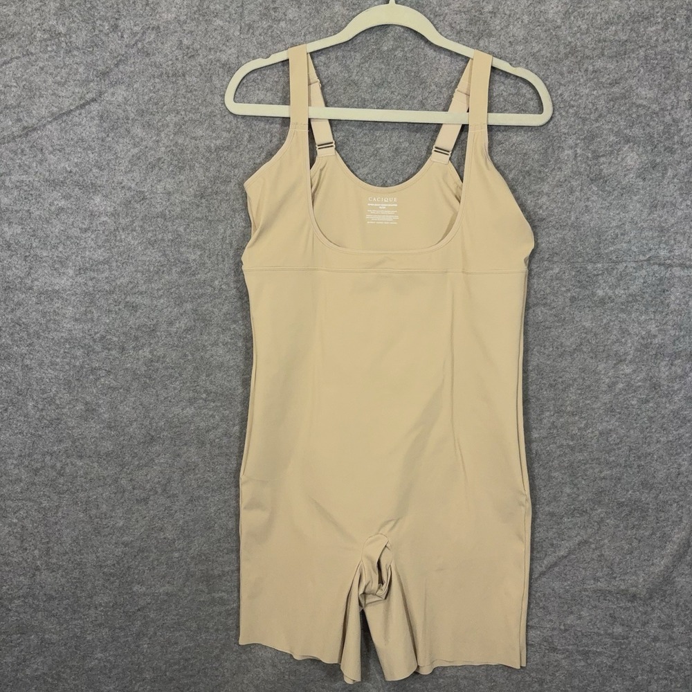 Cacique Open Bust Thigh Shaper Beige 18 / 20 Lightweight Smoothing